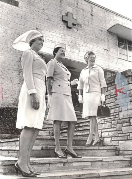 Photo of three Red Cross volunteers from Aug. 16, 1966.