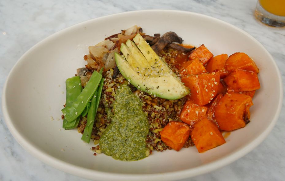 True Food Kitchen's Ancient Grains Bowl is made with miso glazed sweet potato, charred...