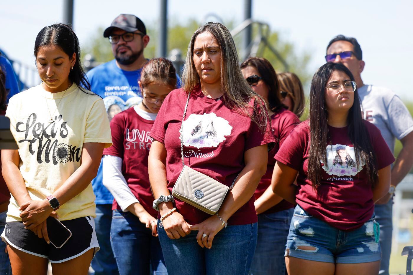 Uvalde mass shooting victim families attend a press conference with Democratic gubernatorial...