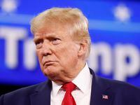 Former President Donald Trump pauses during the final remarks during Conservative Political...