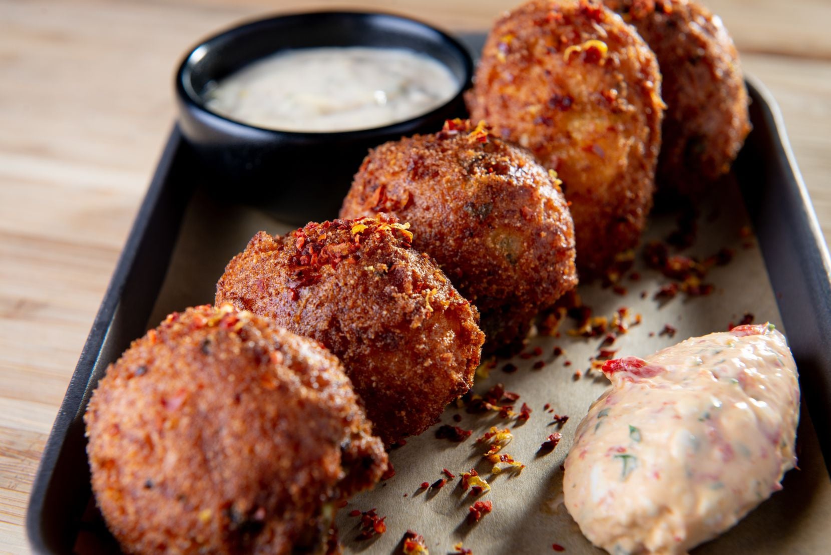 The hushpuppies at Elm and Good restaurant