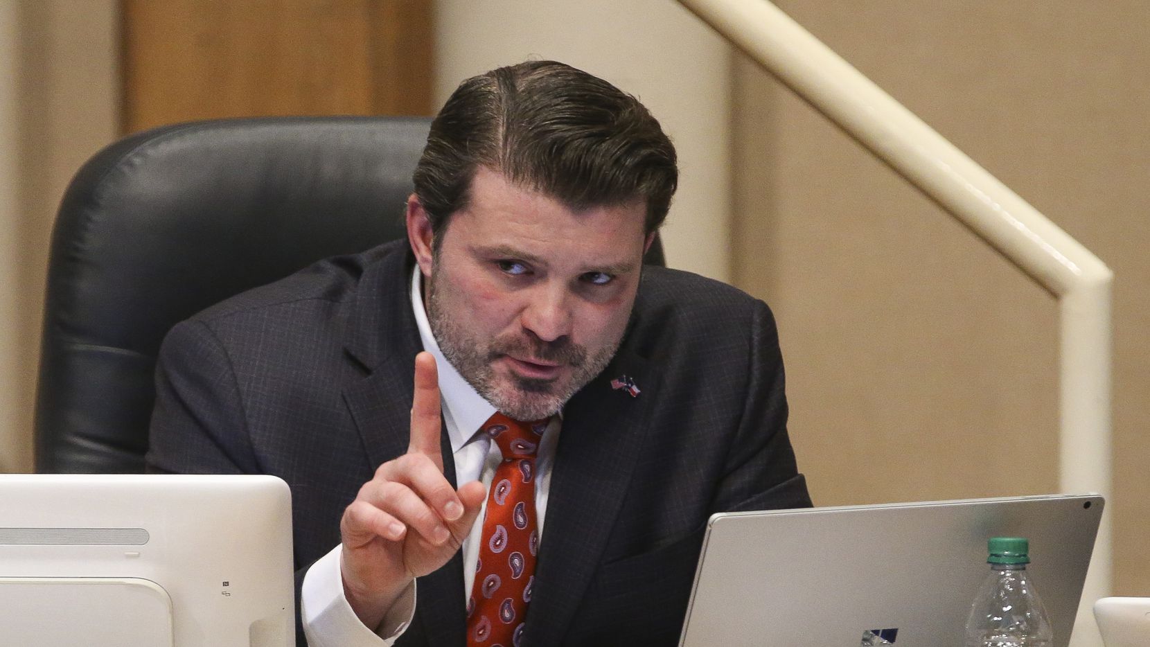 District 2 Commissioner J.J. Koch speaks during a meeting of The Dallas County Commissioners...