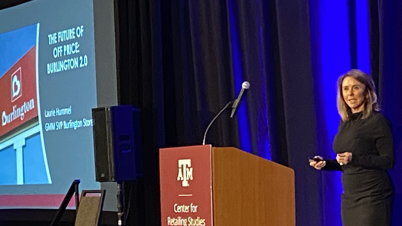 Laurie Hummel, general merchandise manager and senior vice president Burlington Stores, spoke at the annual Texas A&M Retailing Summit in Dallas at the Westin Galleria.