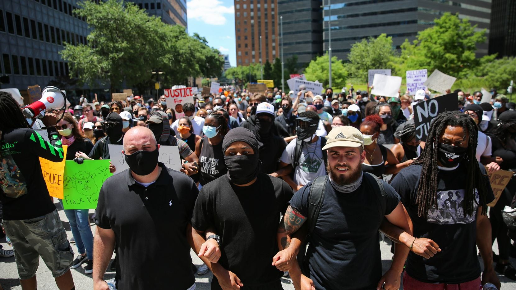 Hundreds attended Saturday's demonstrations in Dallas.