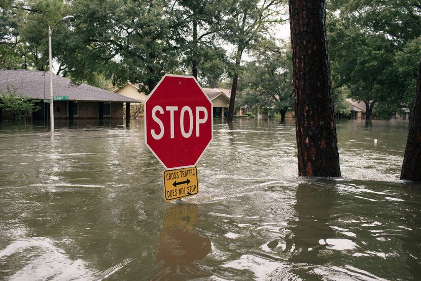 Flood waters cover the Meyerland neighborhood of Houston. The National Flood Insurance...