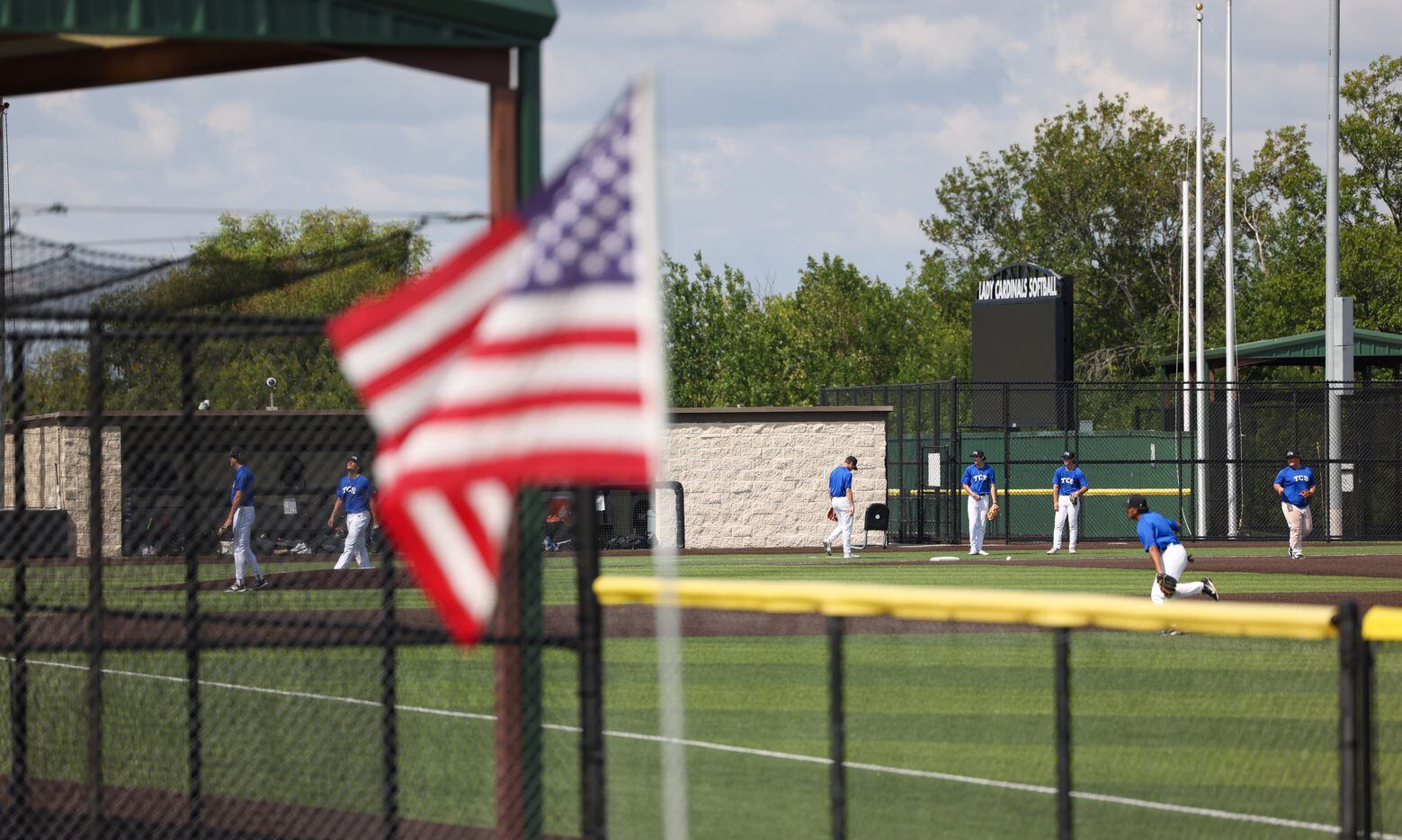 Baseball players use the Z-Plex Texas Sports Village fields in Melissa.