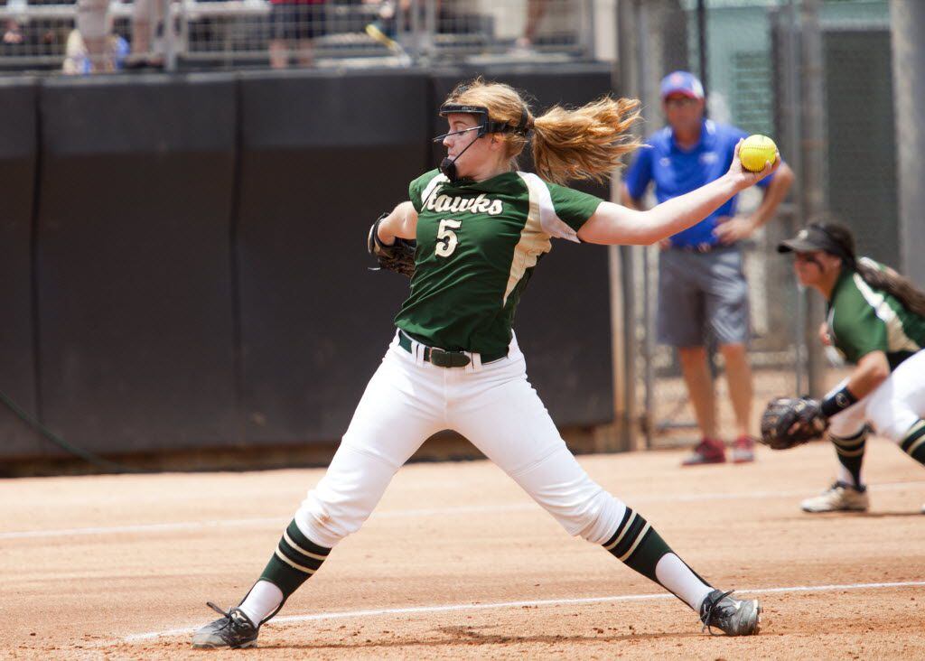 Birdville's Grace Green pitches against Gregory-Portland during the Class State 5A state...