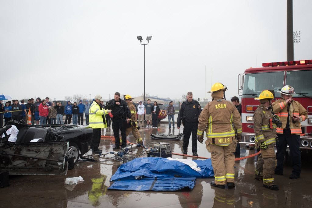 In Denton, Texas, Krum ISD hosted a drunk driving accident simulation for students on Friday...