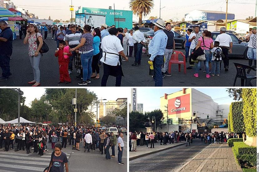 Imágenes de cuando pobladores de la Ciudad de México se salieron de sus oficinas y viviendas...