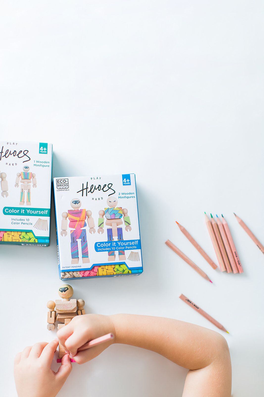 Wooden action figures made by Dallas-based Once Kids can be personalized.