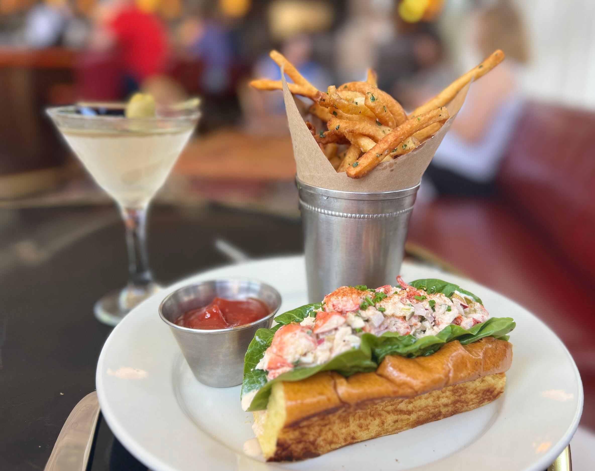 The mayo-based lobster roll at Walloon's in Fort Worth is a lavish lunch option.