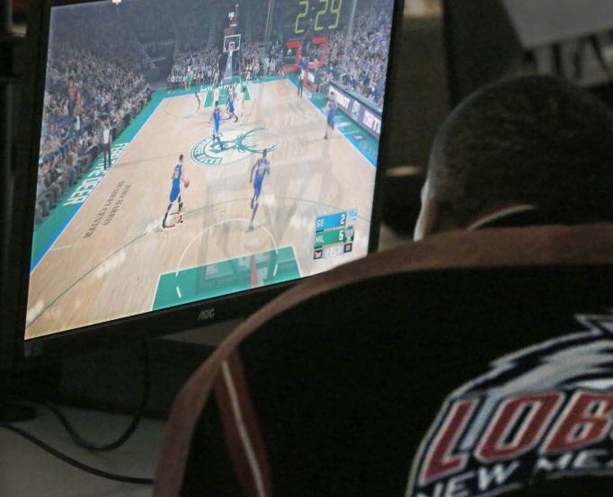 esports gamer plays in a NBA2K18 tournament. 