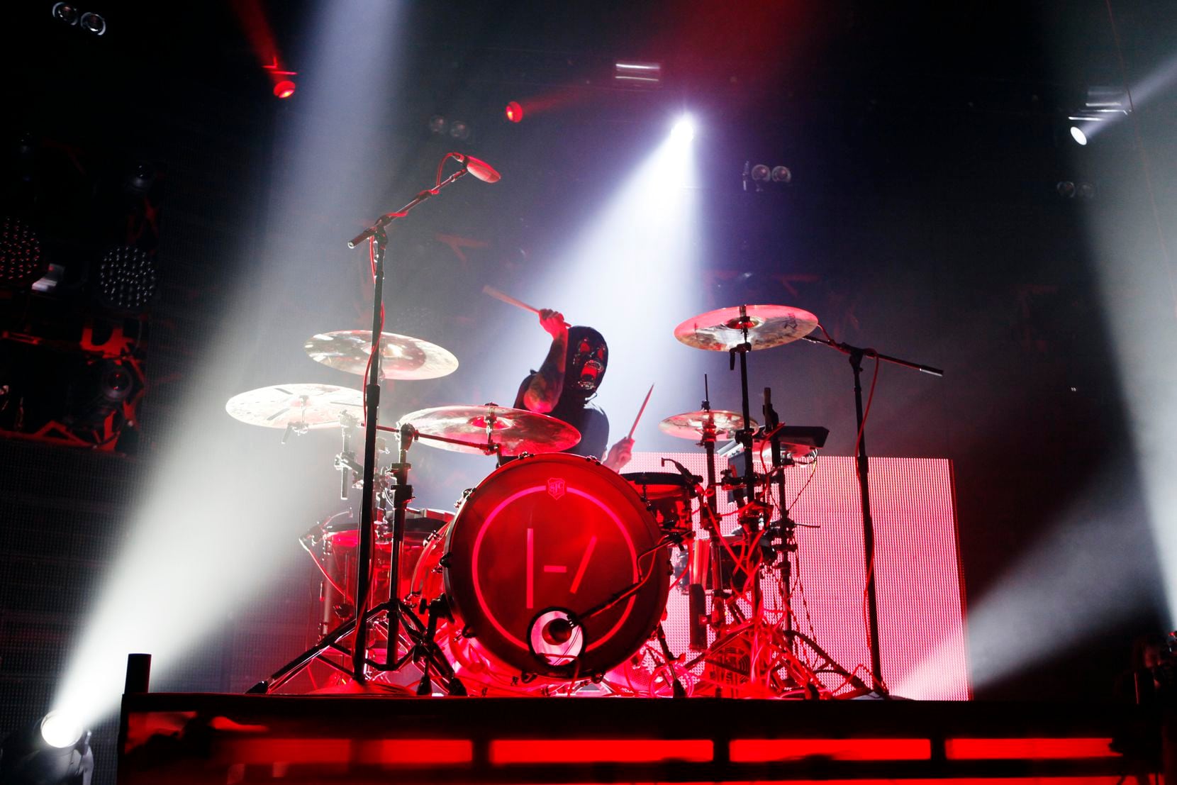 Twenty One Pilots drummer Josh Dun performs at the South Side Ballroom, on Thursday, Oct. 1, 2015 in Dallas.
