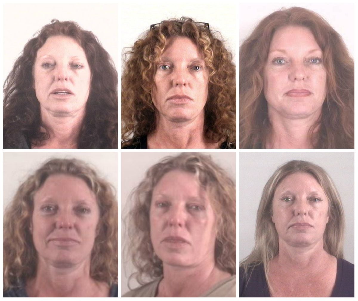 Tonya Couch mugshots from (top row, from left) December 2015, January 2016, May 2016 (bottom row, from left) March 2018, June 2018, April 2019.