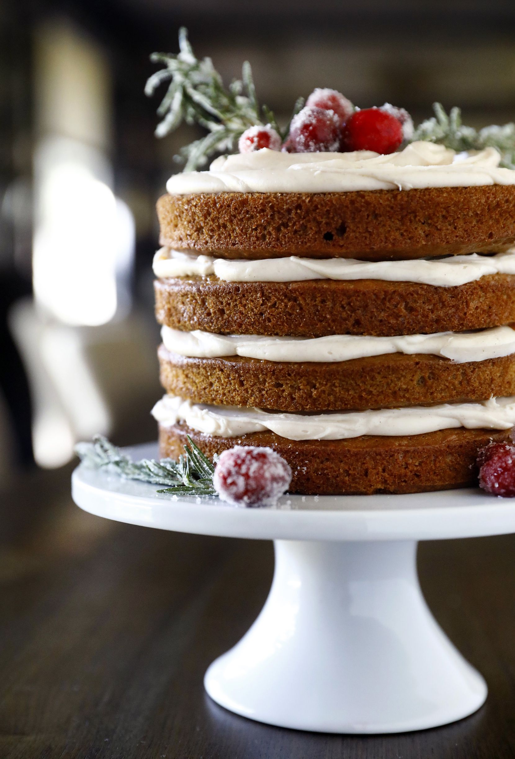 Gingerbread Layer Cake with Spiced Cream Cheese 