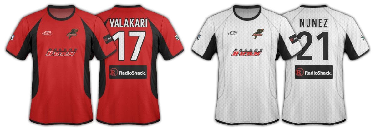 2003 and 2004 Dallas Burn jerseys