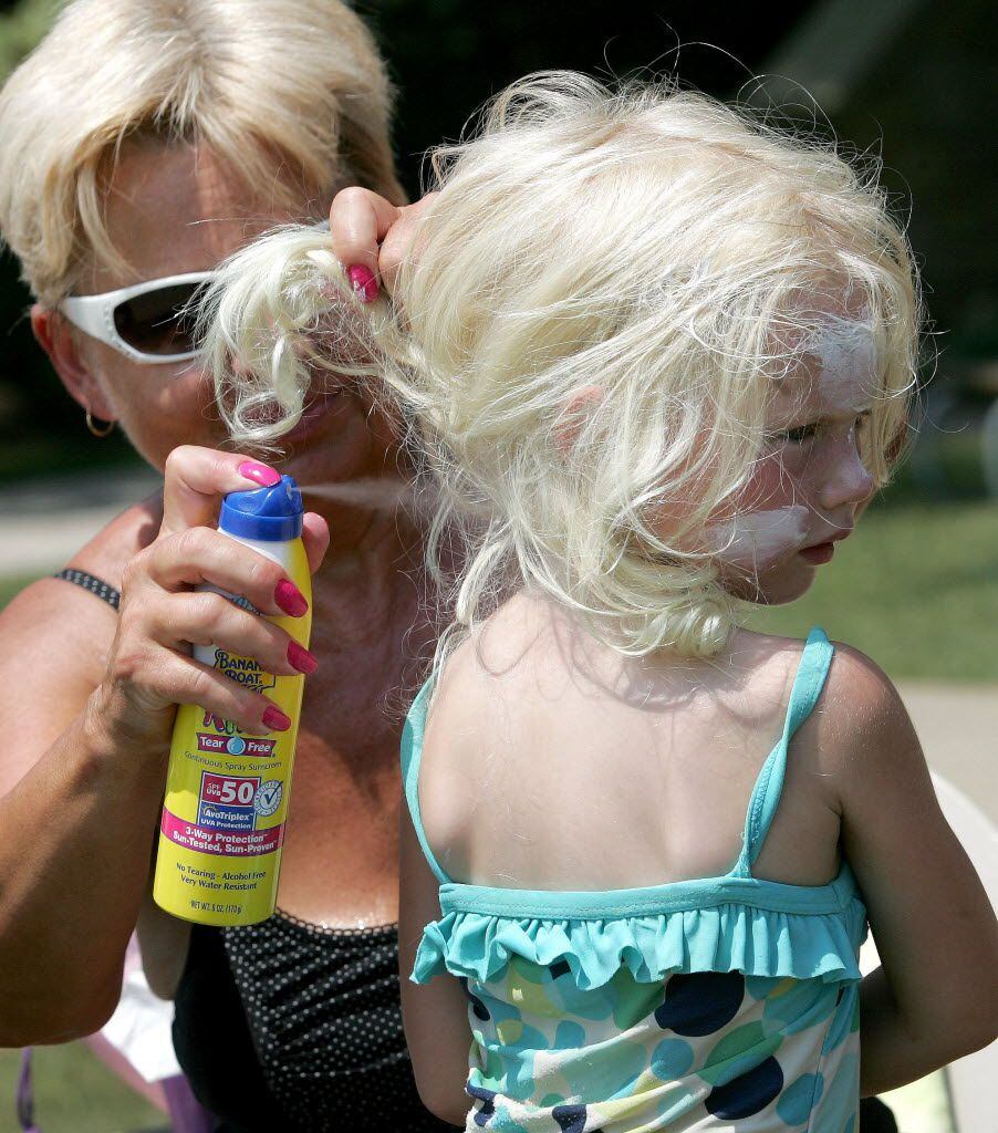 Spray sunscreen seems easier to use than lotions, but extra care needs to be taken to get good coverage. 