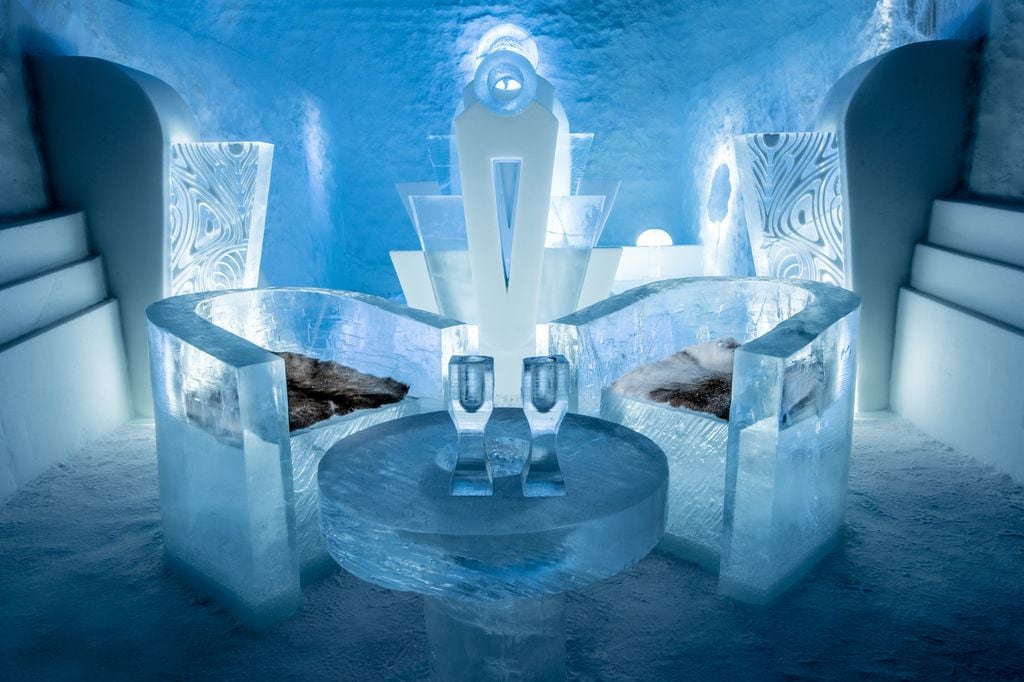 The Ice Hotel in Sweden is part of a Circle the World with InCircle  fantasy gift in the 2019 Neiman Marcus Christmas Book.