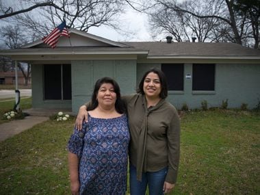 Roselia Soto, 59, left, and her daughter, Nora Soto, 33, pose for a portrait in front of Roselia's home in Dallas on Saturday, February 2, 2019.