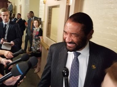 Rep. Al Green, a Houston Democrat who has demanded impeachment of Donald Trump since the president took office, was pleased that Speaker Nancy Pelosi had ordered an inquiry to move forward. He spoke with reporters at the Capitol on Sept. 24, 2019, after her announcement.