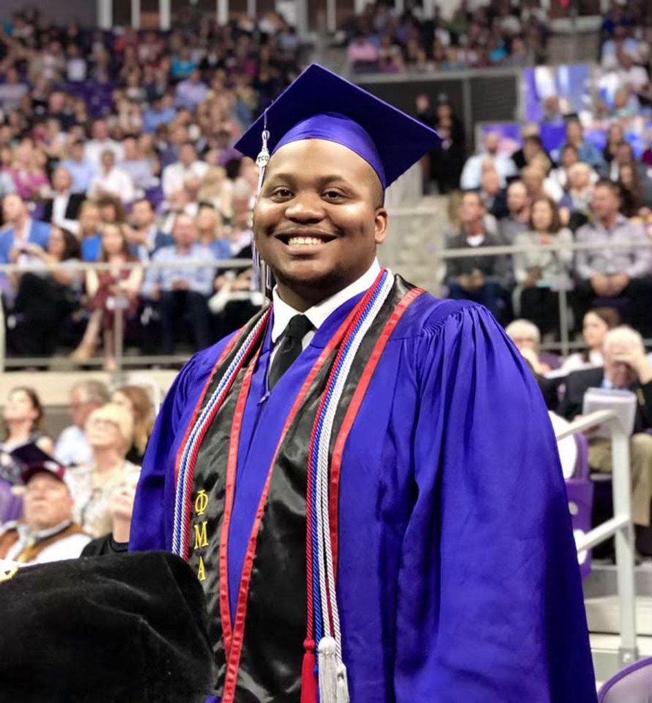 Kevin Day graduating from TCU in May 2019.