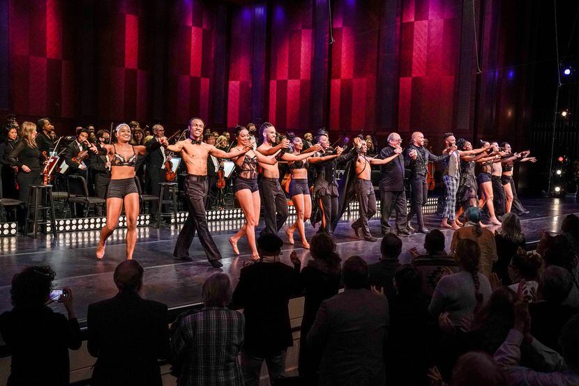 Dancers from Dallas Black Dance Theatre take a bow with Fort Worth Symphony Orchestra music...