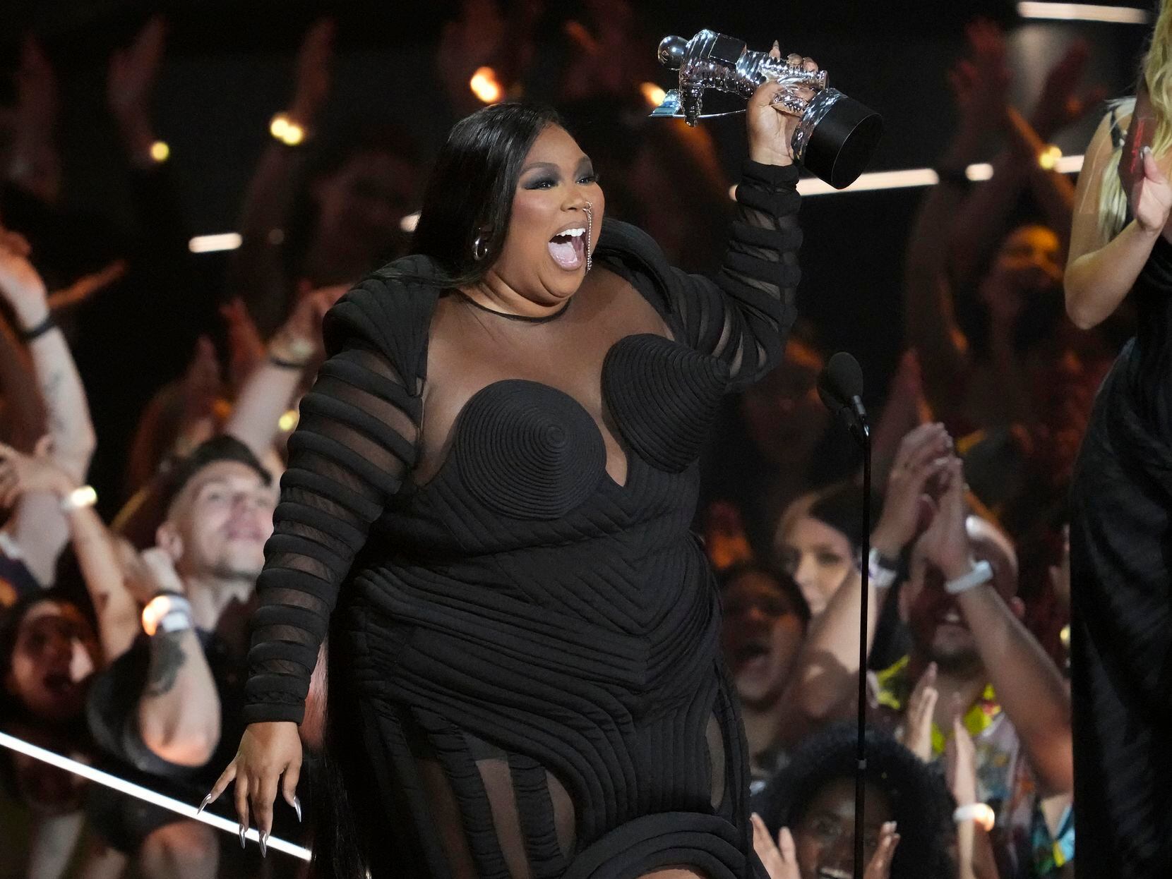 Lizzo accepts the video for good award for "About Damn Time" at the MTV Video Music Awards...