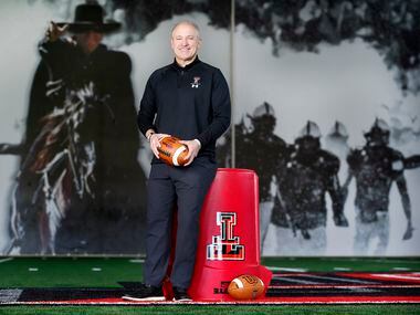 Texas Tech Red Raiders new head football coach Joey McGuire is pictured in their indoor practice facility on the Lubbock, Texas campus, January 19, 2022.