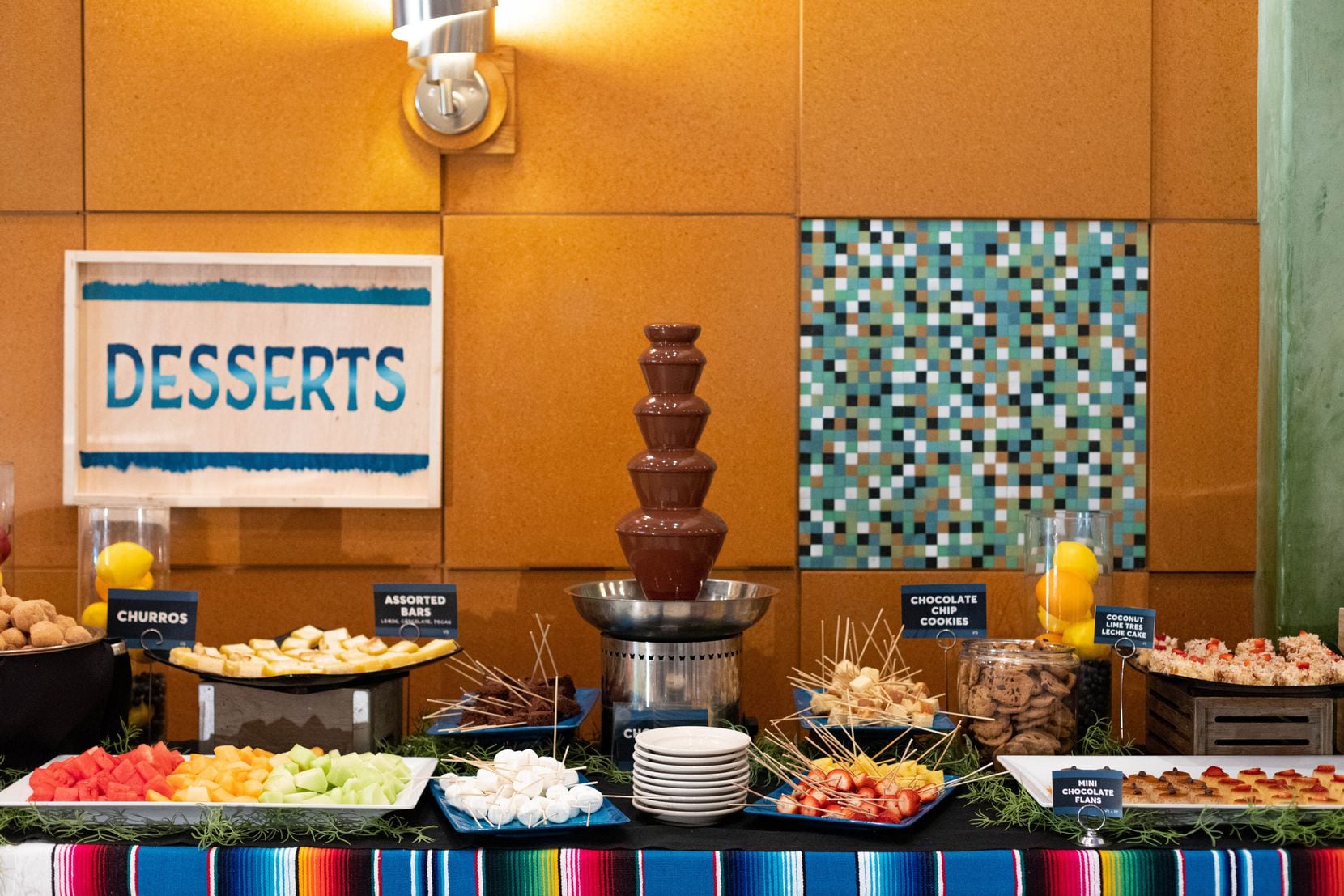Blue Mesa Grill offers a brunch buffet Feb. 13, 2022, with stations featuring dessert, a chocolate fountain and fresh fruit.