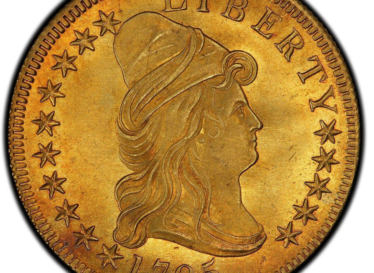 
A Capped Bust Right Eagle $10 coin is part of the D. Brent Pogue Collection.


