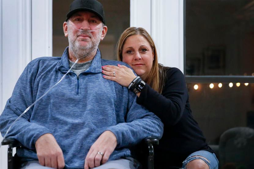 Josh Welch, 47, and his wife Emily at their home in Plano on Feb. 24, 2022. Josh was...