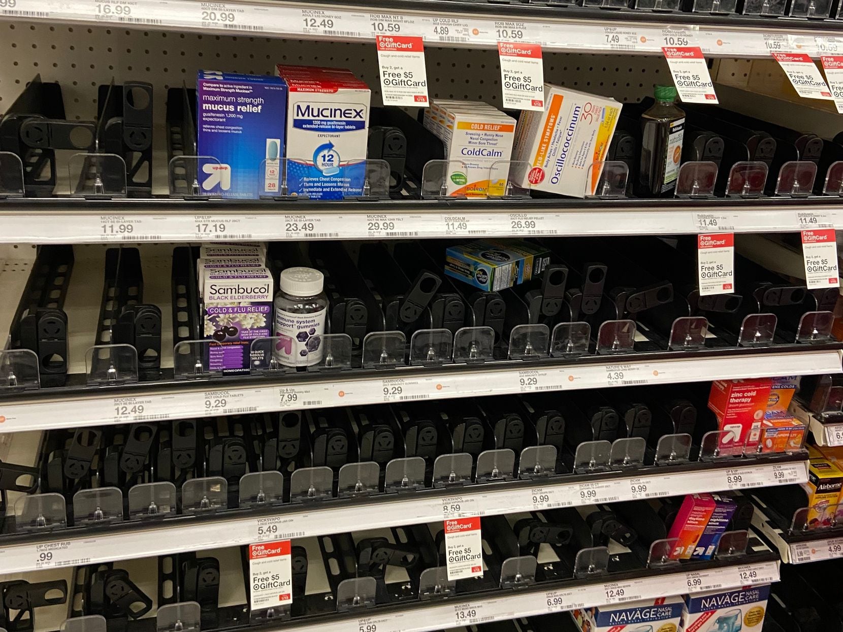 The cold and cough aisle at Target on Abrams Road in Dallas in January. 

