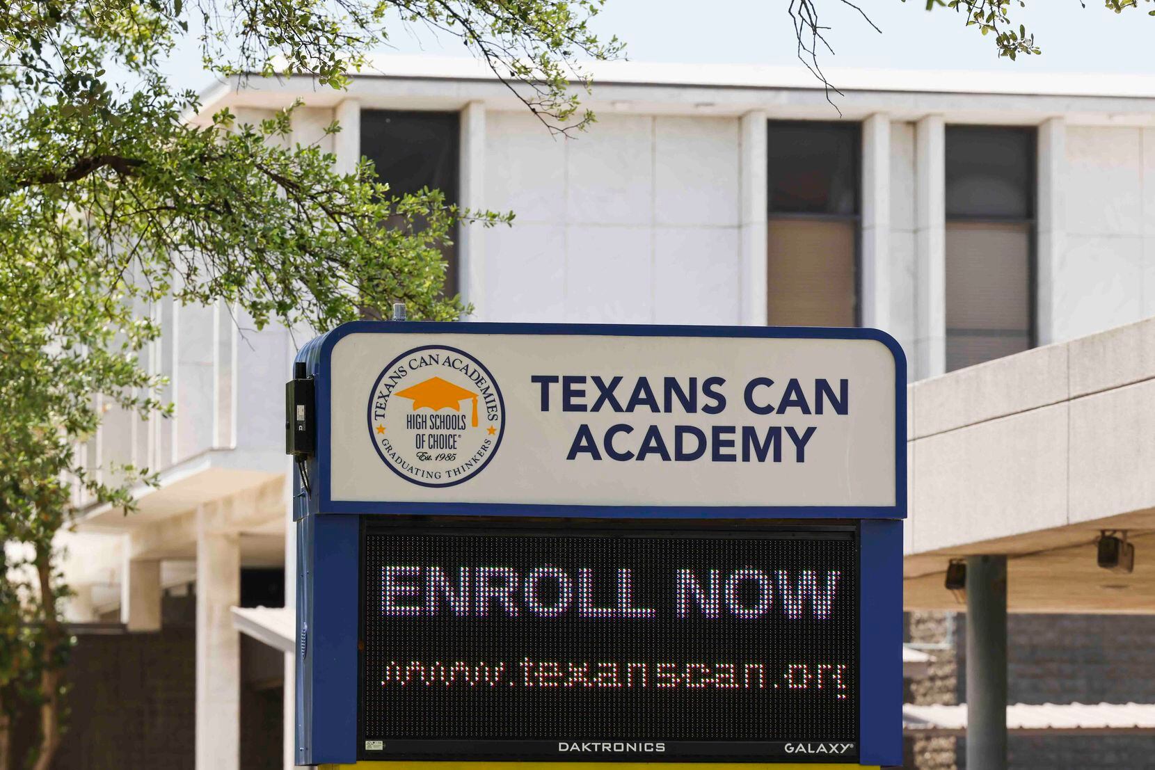 Sign boards on display outside of Texans Can Academy on Tuesday, June 7, 2022 in Dallas. 