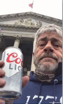 Thomas Paul Conover in a video he posted of himself at the U.S. Capitol grounds on Jan. 6.