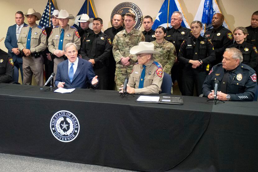 Backed by Department of Public Safety officers, Tarrant County Sheriff’s Deputies and Texas...