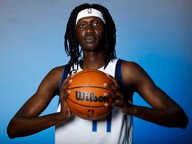 Dallas Mavericks’ Mouhamadou Gueye is photographed during the media day at American Airlines...