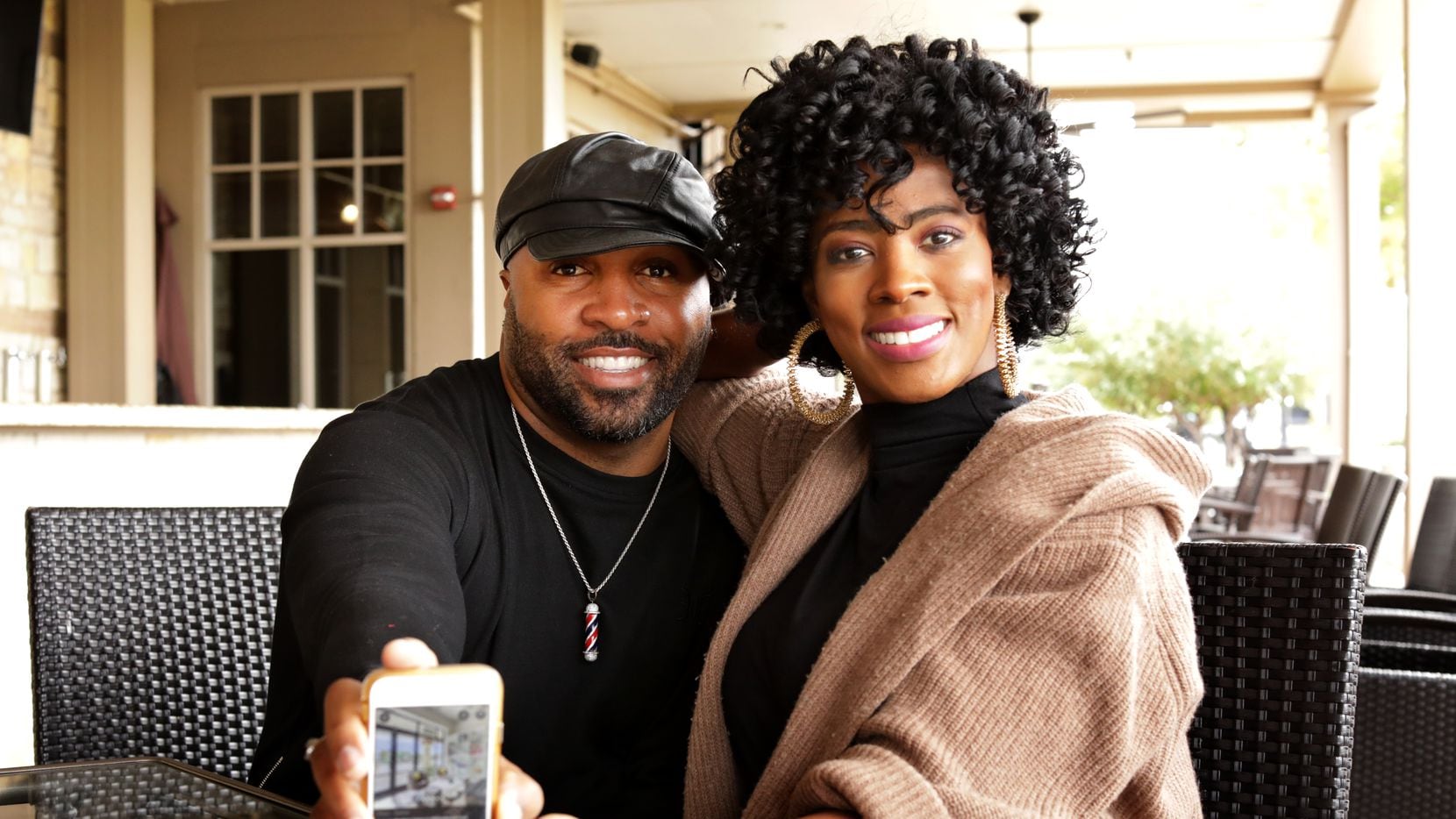 Dr. Tye Caldwell, left, and Courtney Caldwell of ShearShare posed for a photograph at Stonebriar Country Club in Frisco in October 2020.