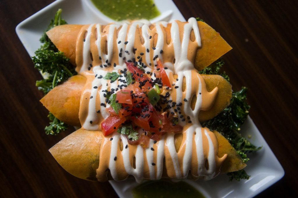 Coconut Kale Enchiladas at Be Raw Food and Juice in Dallas