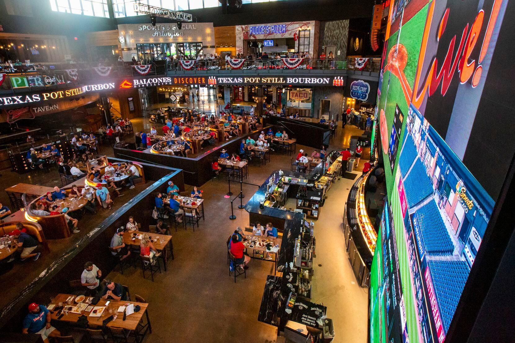 Texas Live in Arlington is a spacious spot to watch a game.