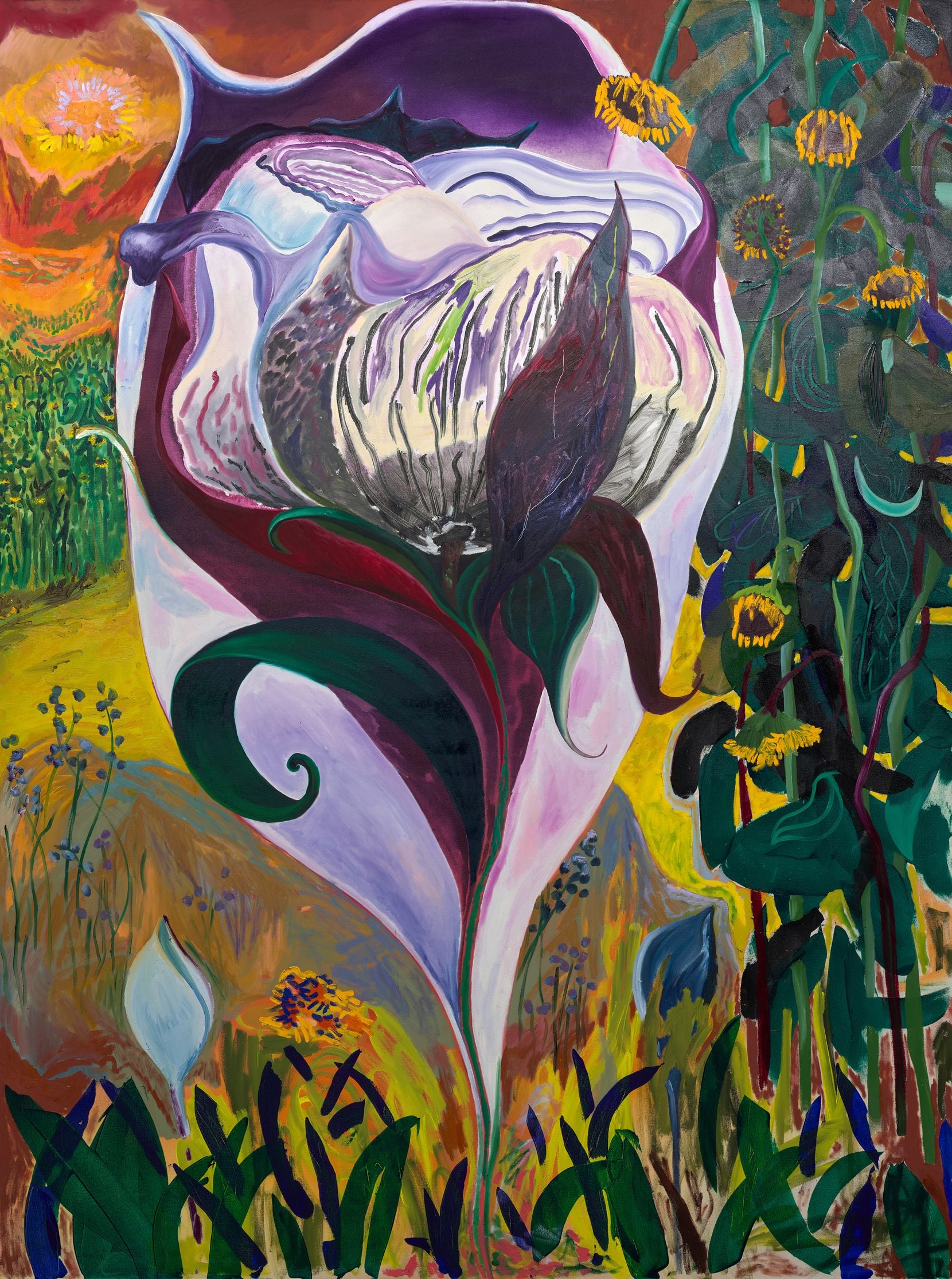 Shara Hughes, 'My Natural Nyctinasty,' 2019. Oil, acrylic, and dye on canvas. Dallas Museum...