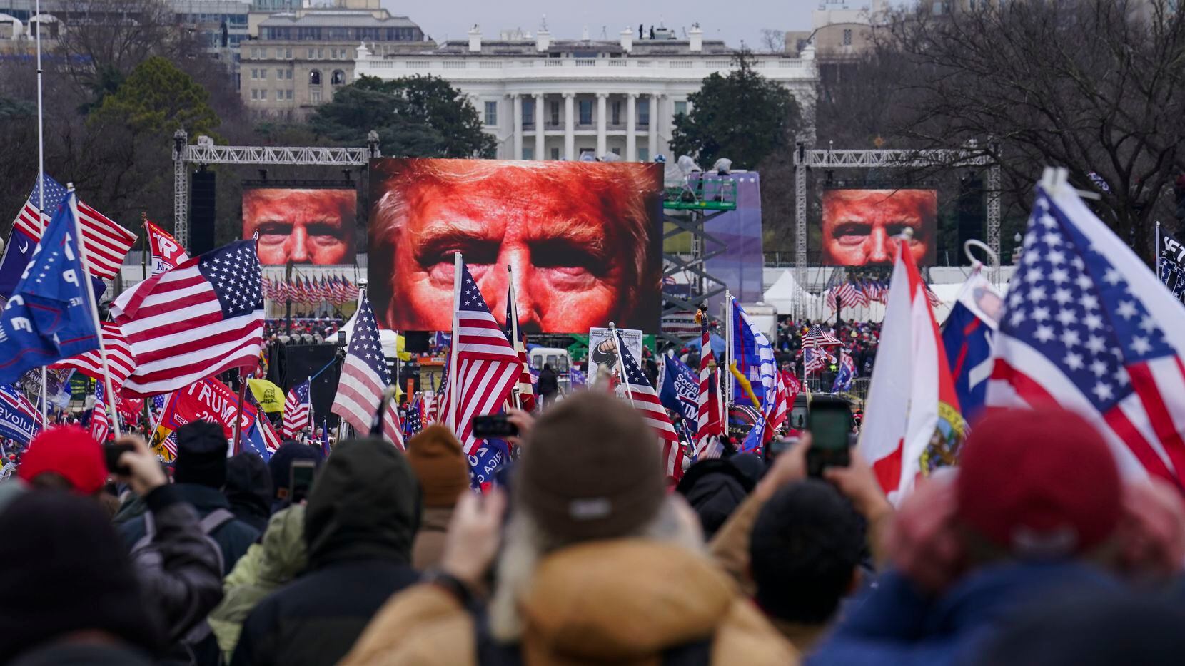 FILE - Supporters of President Donald Trump participate in a rally in Washington, Jan. 6,...