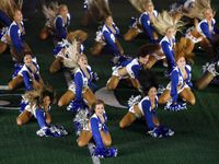 The Dallas Cowboys Cheerleaders performed with the Jonas Brothers during the Thanksgiving...