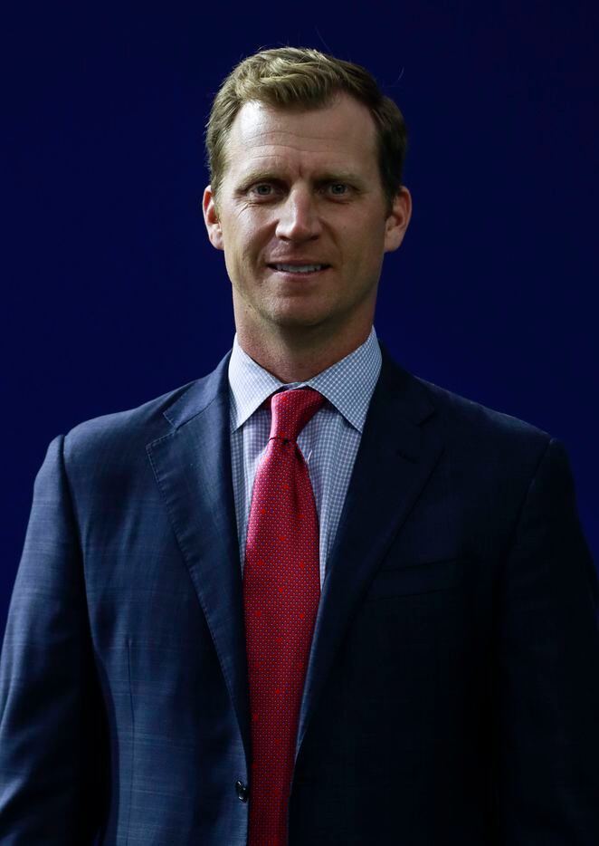 Southern Methodist University's head football coach, Rhett Lashlee poses for a portrait in Dallas on Tuesday, Nov. 30, 2021. Lashlee was Southern Methodist University's former offensive coordinator football coach in 2018 and 2019 before going to the University of Miami for two seasons. (Rebecca Slezak/The Dallas Morning News)