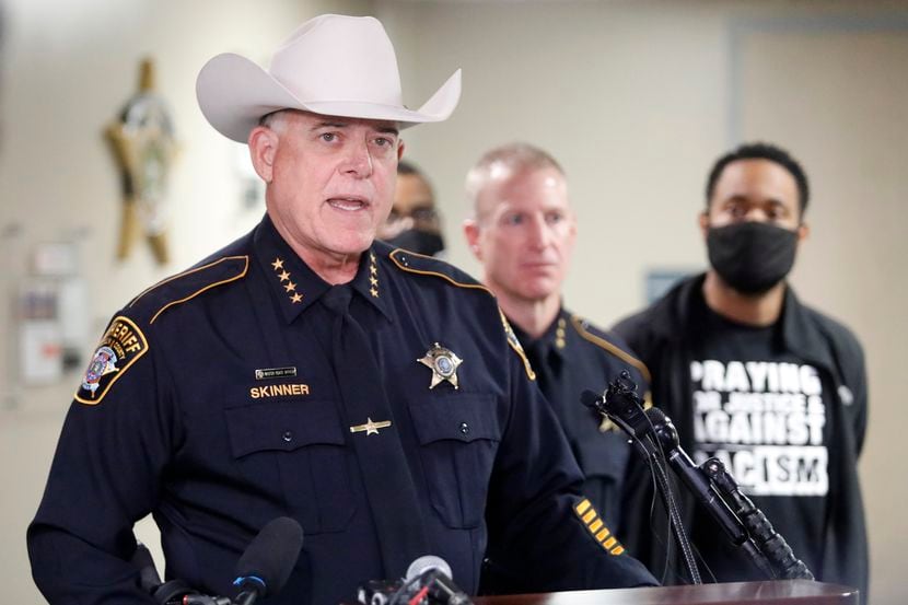 Collin County Sheriff Jim Skinner speaks at a press conference held at the Collin County...