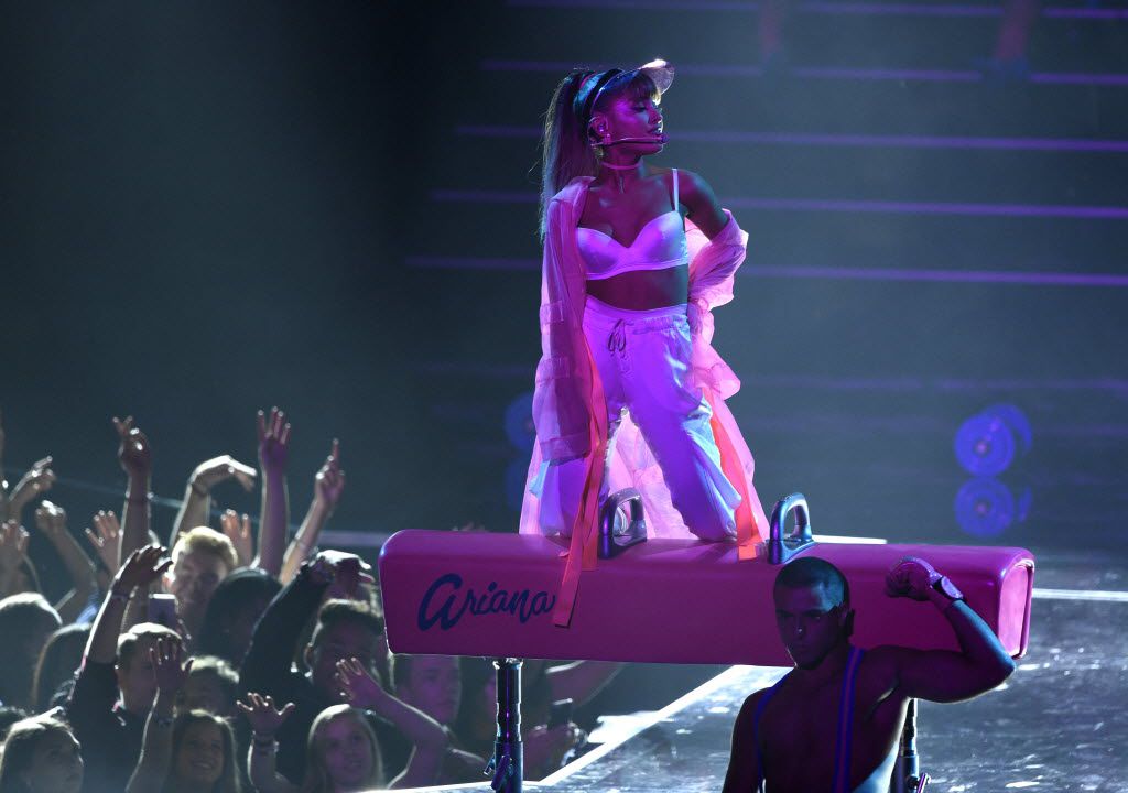 Ariana Grande performs onstage at the MTV Video Music Awards at Madison Square Garden on...