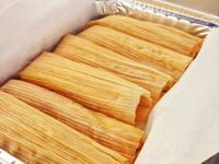 Tamales from Becerra's Tamales and Salsa at St. Michael's Farmers Market. 
