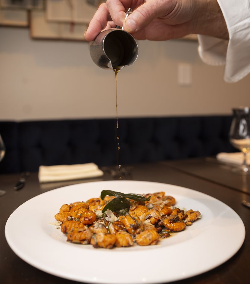 Sweet potato gnocchi with sage brown butter, pancetta, toasted pumpkin seeds and pecorino...
