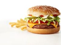 McDonald's new meat-free McPlant burger becomes available at 340 Dallas-Fort Worth restaurants on Feb. 14, 2022. Happy Valentine's Day?