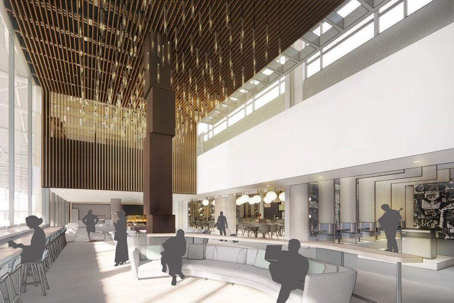 A conceptual rendering of the new 15,000-square-foot American Airlines Admiral Club lounge slated for Austin-Bergstrom International Airport.