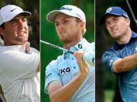 From L to R: PGA golfers Scottie Scheffler (staff photo), Will Zalatoris (Getty Images) and...